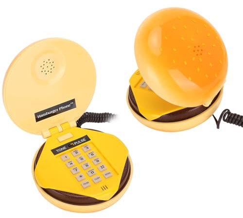 Hamburgare telefon, hamburgartelefon, hamburgare telefon fast telefon, nyhet emulerande hamburgare telefonkabel fast telefon heminredning