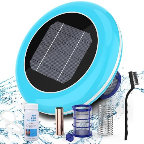 Solarbetriebener Schwimmbadreiniger, Solar-Pool-Ionisator, Wasserreiniger for Außenpools und Badewannen, Solar-Ionen-Reiniger reduziert Chlor- und Algenresistenz, verbessertes Wasser, for Poolreiniger