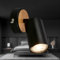 BRILONER - Aplique Pared Interior, Orientable, Casquillo GU10, Máx. 9W, Aplique Pared Dormitorio, Lámpara, Foco LED Interior, Candeeiro Parede, Luz de Lectura, Luz LED, 8x15.5 cm, Madera Negra