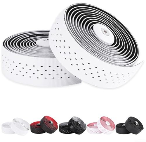 Lenkerband für Rennrad, Zähigkeit, Vibrationsdämpfung, Anti-Vibration, gebogenes Lenkerband, Griffgürtel, Umwicklung (weiß + rot)