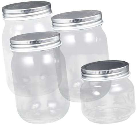 Ciieeo 4pcs Glass Storage Containers Clip Top Jar Lids Mason Jar Lids for Home