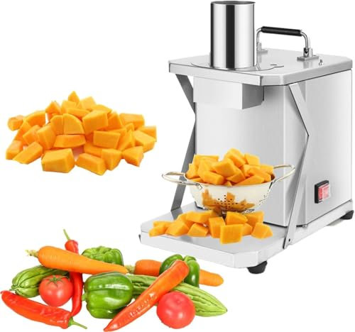 Cortador eléctrico Comercial de Frutas y Verduras, Cortador automático Multifuncional, Picador de Verduras de Acero Inoxidable para cebollas, Zanahorias, pepinos, jamón Cortado en Cubitos, p