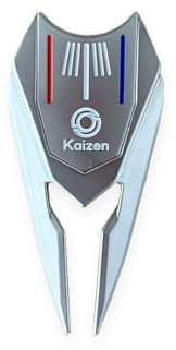 Kaizen Golf Divot Repair Tool with Magnetic Ball Marker & Putting Alignment Aid - Premium Pitchfork - Gift Boxed (Silver)