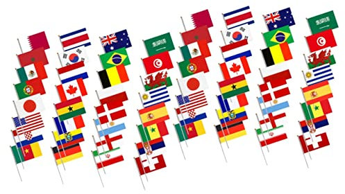 ibasenice 64stücke Teiliges Handflaggen Für Fußballfans Kleine Patriotische Fahnen Für Sportevents Und Festivals Leichte Und Langlebige Polyester-flags Für Deko Und Feiern