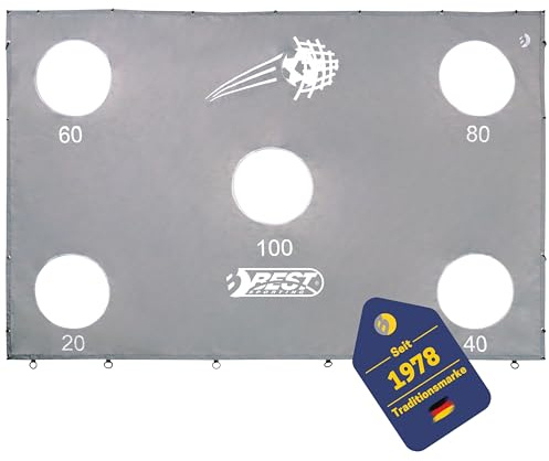 BEST SPORTING Torwand mit 5 Schusslöchern 193 x 150 cm I passend für Fußballtore mit 213 x 152 cm – verstärkt & langlebig – für Turniere & Training – Fussball 5 torwand Gross Indoor Outdoor
