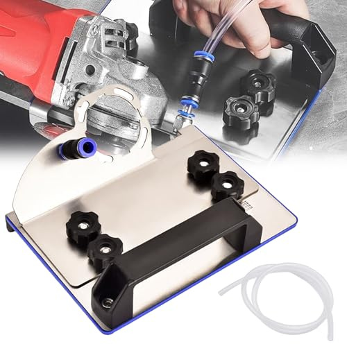 QSLKI 45°Ceramic Tile Chamfering Tool, Stainless Steel Angle Grinder, with Hose Angle Grinder Bracket, 100 Type Angle Accessory, Woodworking and Masonry 45°Chamfering Tool, Fixed