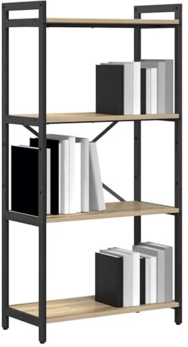 vidaXL Hyllsystem Sonoma-ek 40 x 30 x 85 cm Konstruerat trä, Modern industribokhylla, hållbar förvaringslösning, flera nivåer, perfekt för hemmet eller kontoret