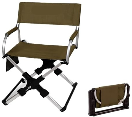 LUYSGBXR Directors Chairs Folding Outdoor Director Chair Aluminum Alloy Folding Camping Chair Lightweight Portable For Leisure Travel Outdoor Chair(Brown)