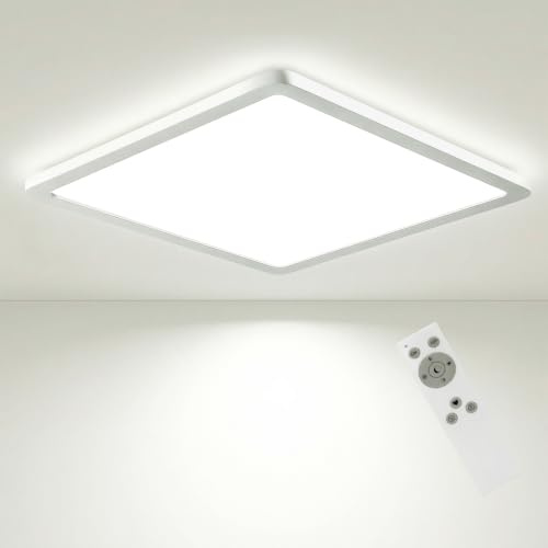 Bowfar LED Deckenleuchte Effizienzklasse B, 12W 2300LM Deckenlampe Dimmbar | Deckenleuchte Flach mit Fernbedienung, 3000K-6500K, IP54 Wasserfest Badezimmer Lampe für Wohnzimmer Schlafzimmer Küche Ø30CM