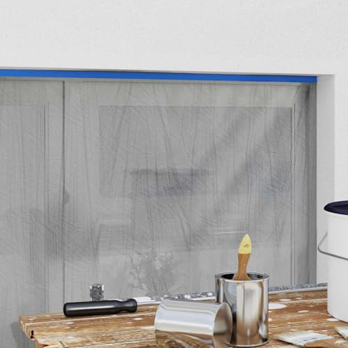 Mangloder - Lámina protectora con cinta adhesiva, 12 unidades, color azul transparente, 110 x 2000 cm, polietileno de alta densidad resistente al agua y a los rayos UV, para muebles de jardín, terraza