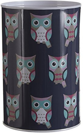 Premier Housewares 1411330 Happy Owls Tirelire en étain Bleu 10 x 10 x 15 cm