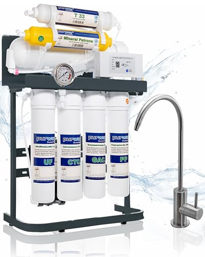 Purway PUR Booster Quick - Sistema de ósmosis inversa (7 niveles, 600 GPD, sin depósito)