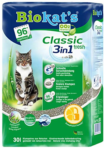 Biokat's Classic fresh 3in1 mit Duft - Klumpende Katzenstreu mit 3 unterschiedlichen Korngrößen - 1 Sack (1 x 30 L)