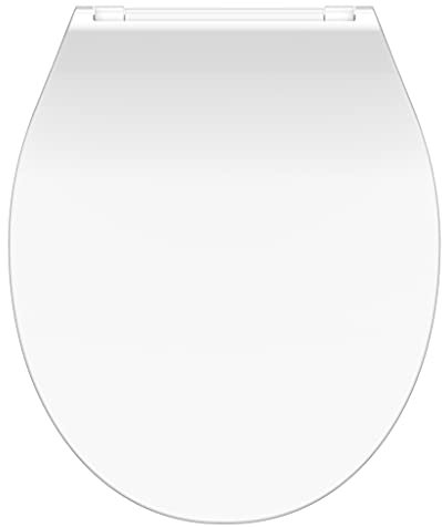 SCHÜTTE WC-Sitz - Toilettendeckel Slim | schlanker Klodeckel mit Absenkautomatik & Schnellverschluss | Duroplast | Weiß | 19380