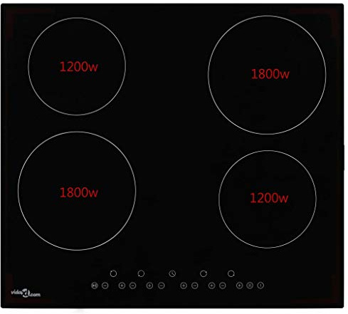 Festnight Plaque Electrique Chauffante | Plaque de Cuisson Céramique 4 brûleurs Contrôle Tactile 6000 W