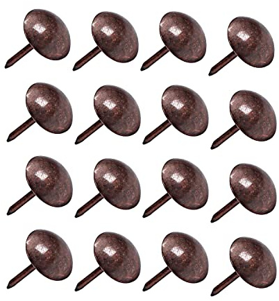 MroMax Polsternägel, 1,2 cm Kopfdurchmesser, aus Eisen, Antik Metall, rund, für Möbel, Dekoration, Stuhl, Hardware, Korkbrett, Sofa, Kopfteile, Rot, Kupferton, 60 Stück