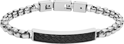 Fossil Armband Für Herren Dress, Innenlänge: 180mm - 195mm Silber Edelstahlarmband, JF03393040