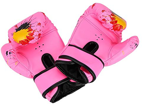 Dioche Boxhandskar för barn, Boxningsträningshandskar för barn med PU-läder för 2-11 årsträning för barn (rosa)