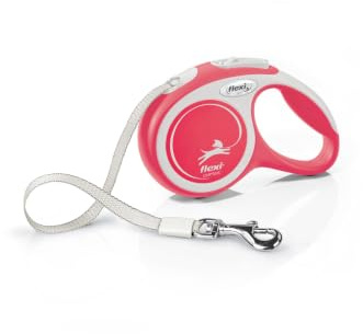 flexi® Comfort XS Hunde Roll-Leine, Optimierter Komfort, 3m Gurt, Rot | Maximaler Bedienkomfort: Die in Deutschland gefertigte flexi®-Leine mit Soft-Griff und Griffverstellung, für Hunde bis 12 kg