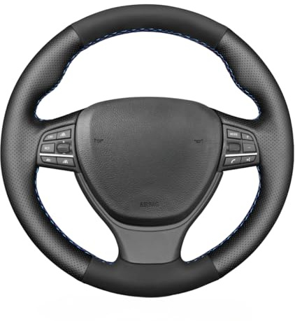 MEWANT Lenkradbezug aus Leder für BMW M Sport F10 F11 (Touring) F07 F12 F13 F06 F01 F02 M5 F10 / aus Wildleder und Mikrofaser-Leder / Lenkradzubehör für BMW M Sport