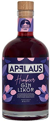 Applaus Himbeer Gin Likör – preisgekrönter Himbeerlikör auf Gin Basis, Mit handverlesenen Waldhimbeeren. Beerig fruchtig- Herb Himbeer Zimtgeschmack 1x 0,5 L