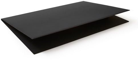 Eglooh - Gemini - Aufklappbare Schreibtischunterlage Leder Schwarz cm 65x45 - Innenseele aus Aluminium, Innenteil mit weichem Stoff, handwerkliche Nähten - Made in Italy