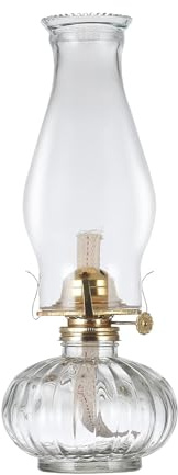 DNRVK Large Glass Kerosene Oil Lamp Lantern Vintage Oil Lamps for Indoor Use Decor Chamber Hurricane Lamp Home Lighting Clear Kerosene Lamp Lanterns…