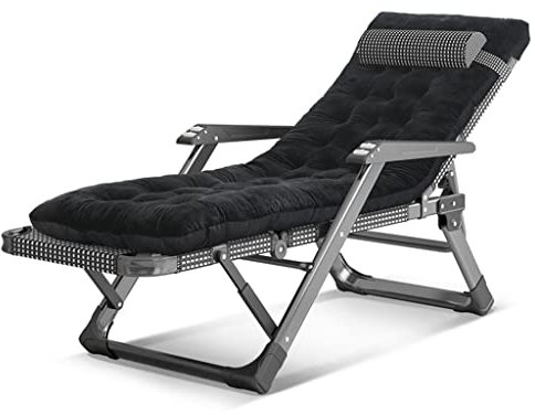 Loungesessel Hohenverstelbar, Strandstuhl Tragbar, Gepolsterter Liegestuhl Anti Gravity Lounge Chair Verstellbarer Liegestuhl Stahlrahmen Klappbare Tragbare Liege Mit Kopfstütze Für Wohnzimmer Yard