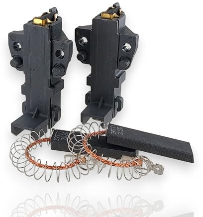 DL-pro 2 Paar Kohlen für Bosch Siemens 639025 00639025 varioPerfect Maxx Serie 4 iQ100 iQ300 Kohlebürsten Motorkohlen kpl. mit Halter 6,3mmAMP Farbpunkt blau + ohne Halter 4,8mmAMP für Waschmaschine