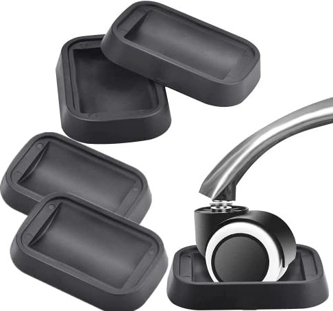 QUCUMER 5 Pcs Patins Antidérapants pour roulettes de Meubles Tasses de roulettes de Chaise en Caoutchouc Patins à roulettes pour Chaise Rectangulaire Meubles Castor Cups pour Piano Chaise de Bureau