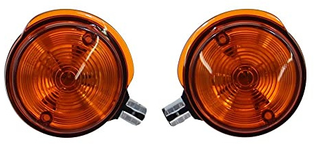 Citomerx 2x Blinker vorne rund Orange E-Zeichen für Simson S51 S50 SR50 MZ ETZ TS 150 250