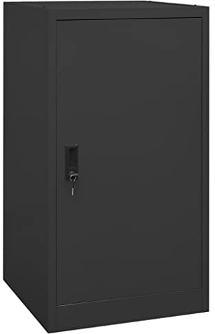 Makastle Sattelschrank groß Sattelspind Stallspind Metallschrank Sattelhalter und Haken sind höhenverstellbar, Anthrazit 53x53x105 cm Stahl