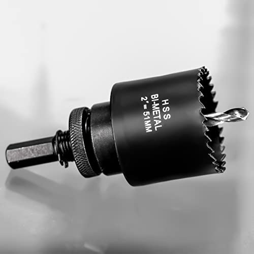 51mm HSS Hole Saw, M42 Bi-Metal Wood Hole Dill Bit, Round drill Cutter for Pipe Vent, Plasterboard, Plastic and Copper