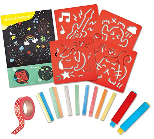 Hape Kreidekunst mit Schablone, Malset, Zubehör für Spieltafel