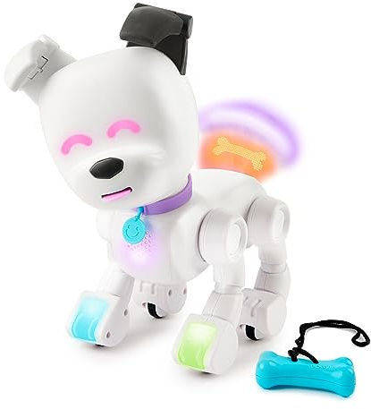 DOG-E Interactive Robot Dog with Colourful LED Lights, 200+ Sounds & Reactions, App Connected (Ages 6+), White