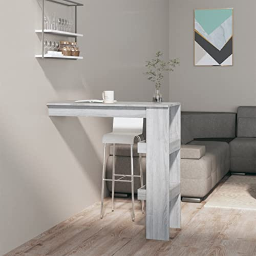 INLIFE Wand-Bartisch Grau Sonoma 102x45x103,5 cm Holzwerkstoff,Grau,20.6KG,817223