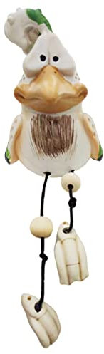 Décoration de jardin en céramique - Poulet - Décoration de jardin pour l'extérieur - Tabouret de clôture - Figurine résistante aux intempéries - Fabriquée à la main - Décoration de jardin - Poulet -