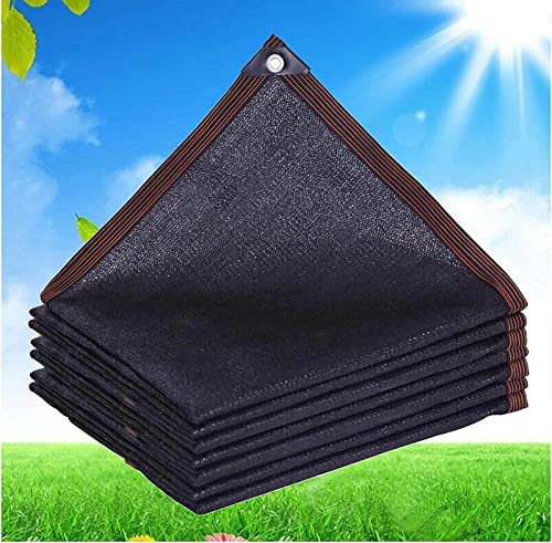 YSPP Garden Sun Shade Sail 3x4m, Black, HDPE, 90% UV Protection, Reinforced Mesh, Multi-Purpose