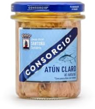 Consorcio - Atún Claro en Aceite de Oliva | 12 Tarros de 195 gr | Atún Claro de Santoña con Aceite de Oliva y Sal en Tarro