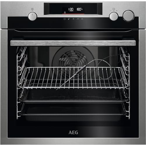 AEG 7000 SteamCrisp Built In Oven BSE577261M, 72L Capacity, SteamCrisp, Food Sensor, Fast Heat Up, Multilevel Cooking, Pyrolytic Self Clean, LED Display, Antifingerprint Coating, Stainless Steel