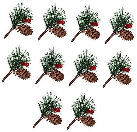 ABOOFAN 10st Tannenzapfenbeeren Zum Garnieren Tannenzapfen Groß Weihnachtsbaum Deko Tannenzweige Weihnachtsbaum Künstlich Tannenzapfen Weiß Tannenzapfen Zweig Anlage Schaum Rote Frucht