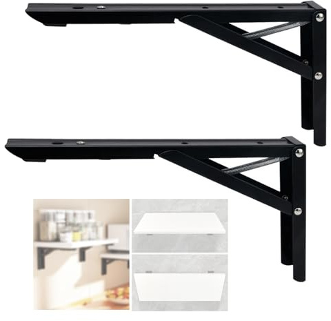 ANTEISI Charnière pliable pour table murale, charnière pliante autobloquante à 90 degrés, économie d'espace, charnières de table rabattables, supports d'étagère, charnières de verrouillage à 90 degrés