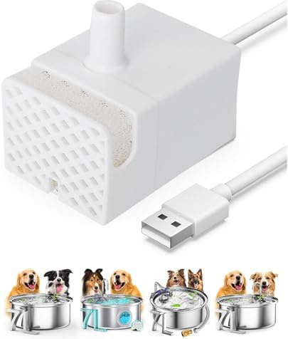 oneisall Fuente de agua para perros grandes, 7L/6,520.4 g/1.8G, fuente de acero inoxidable para perros súper silenciosa con triple filtración, ideal para perros grandes (actualización de bomba de agua