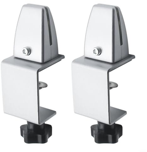 2 x Schreibtisch-Trennwandklemme, verdickter Schreibtisch-Platz, Aluminium-Bildschirm-Clip, Acryl-Trennwand-Clip, Büro-Schreibtisch-Schildklemme