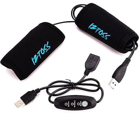 LEJIAJU Waterproof USB Heated Gloves For Motorcycle Handlebar Hand Warmers Winter Grip Pads Adjustable Temperature Fast Heating