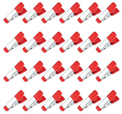 Clips 24 Stück Klemmzwingen Metall, Gummi Federklemmen, Federklemmzwingen Stark Leimzwingen Set für Camping Tarpaulin, Holzbearbeitung, Fotografie, Modellbau