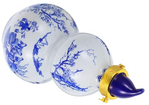 PRETYZOOM Traditional Chinese Porcelain Wine Bottle Gourd Design Japanese Sake Bottle Ceramic Wine Gourd for Christmas Ginger Decor