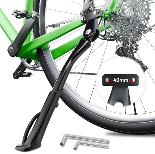 EFEALL Fahrradständer, 40 mm Lochabstand Fahrradständer für 26-29 Zoll Fahrrad, Höhenverstellbare Aluminium Fahrradständer Hinterrad, rutschfest Seitenständer für Mountainbike/E-Bike/Rennrad/Cityrad