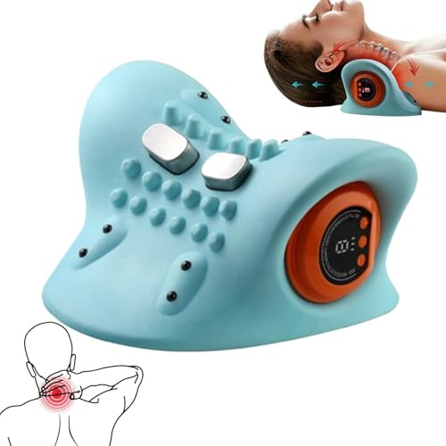 2024 Ny Hugterra Neck Massager Relaxer, Portabel Shiatsu massagekudde, cervikal draganordning för rygg, nacke och axlar