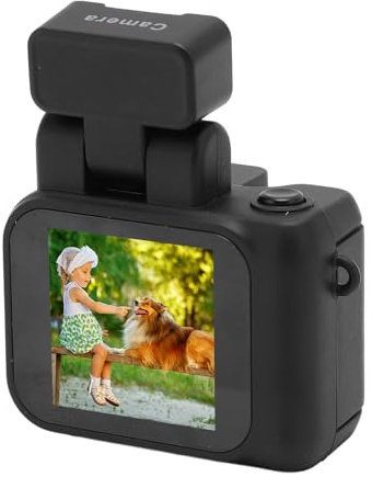 Small Schlüsselanhänger Kamera, Kleine DV Kamera, 1080P HD Daumenkamera mit 1,44 Zoll Bildschirm, Taschen Digitalkamera Compact DV, Auto Loop OTG, mit Hochklappbarem Blitz